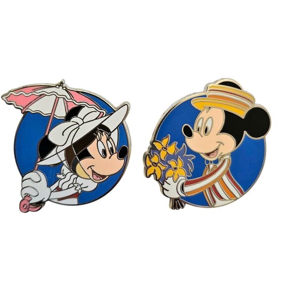 Disney Mickey and Minnie Pins As Mary Poppins And Bert, 2 Pin Set - Picture 1 of 6